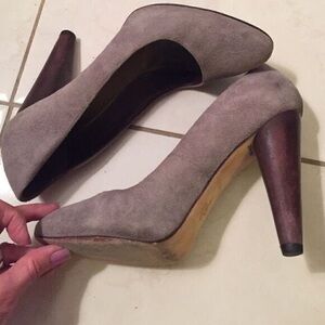 Cole Haan Taupe Suede Heels